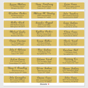 Sticker Créez votre propre adresse d'invité Mariage Gold B