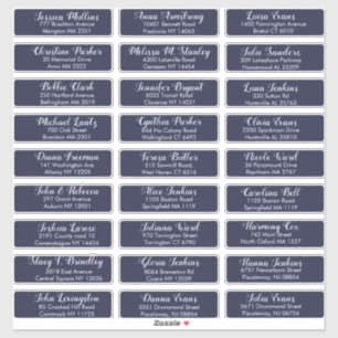 Sticker Créez votre propre adresse d'invité Mariage Navy B