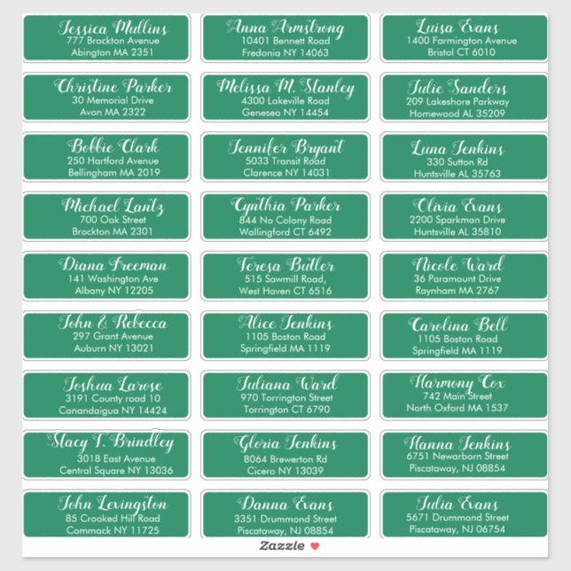Sticker Créez votre propre adresse d'invité Mariage verte (Feuille)