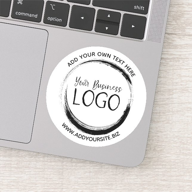 Sticker Créez votre propre cercle de logo commercial blanc (Détail)