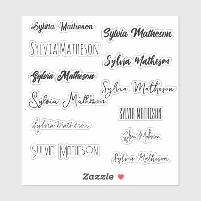 Sticker Créez Votre Propre Nom Design Moderne (Feuille)