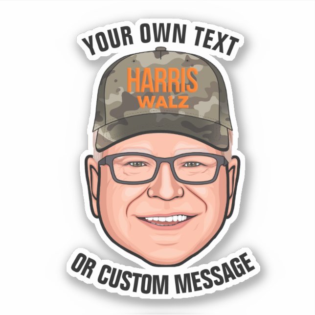 Sticker Créez votre propre Tim Walz (Devant)