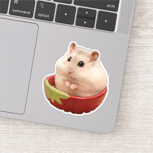 Sticker Crème dans une coupe de fraise