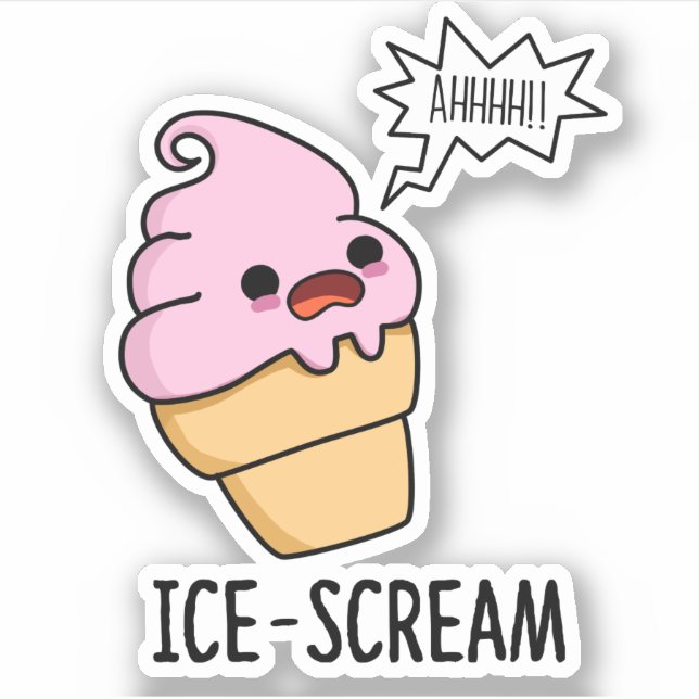 Sticker Crème de glace amusante Crème de glace Cone Pun (Devant)