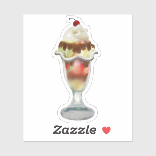 Sticker Crème glacée Sundae (Feuille)