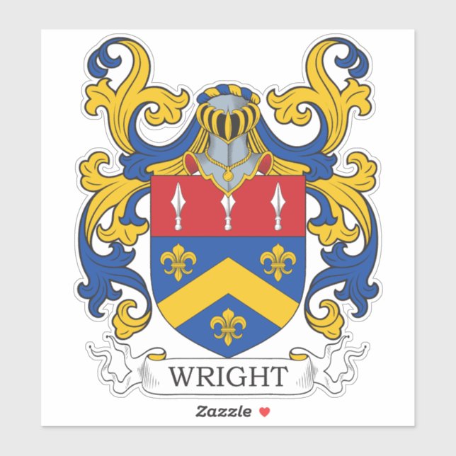 Sticker Crest de la famille Wright (Feuille)