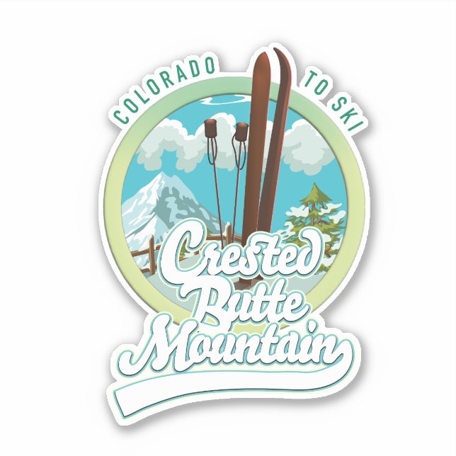 Sticker Crested Butte Mountain Colorado logo Ski (Devant)