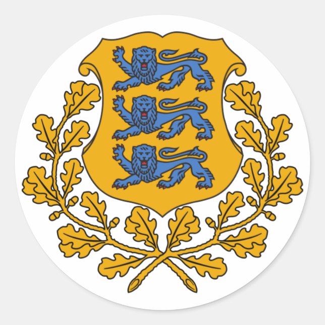Sticker - Crête Estonienne/Eesti Vapp (Devant)