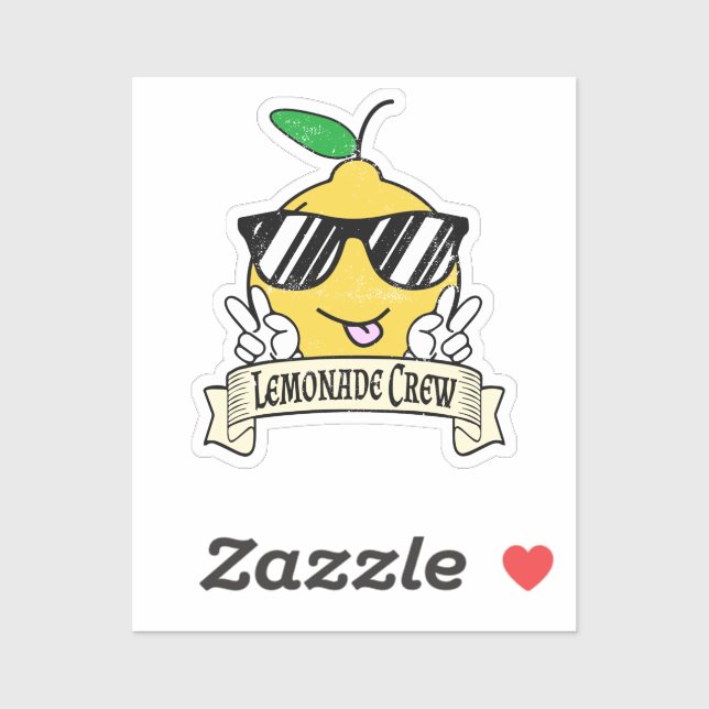 Sticker Crew de limonade - Kawaii Peace Main et lunettes d (Feuille)
