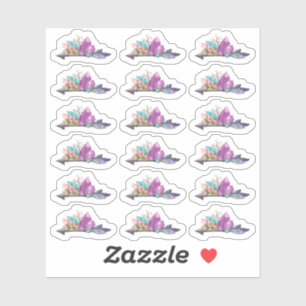 Sticker Cristal bohème rustique et feuille d'aquarelle de 