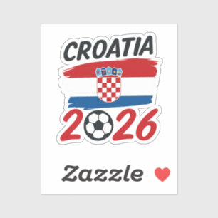 Sticker Croatie 2026 Design de Fan de Football Drapeau Cou