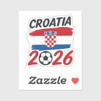 Sticker Croatie 2026 Design de Fan de Football Drapeau Cou
