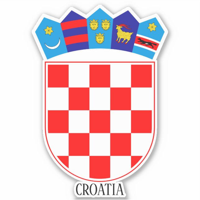 Sticker Croatie Armoiries Nationales Patriotique (Devant)