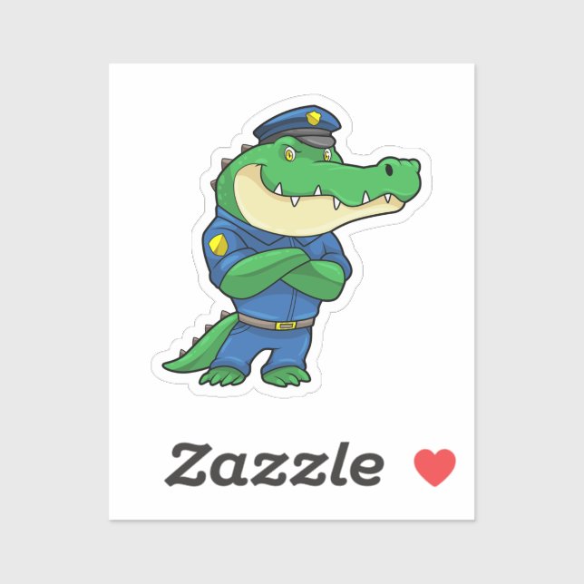Sticker Crocodile as Police officer with Uniform (Feuille)