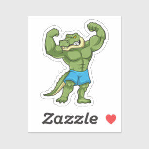 Sticker Crocodile en culturiste extrême