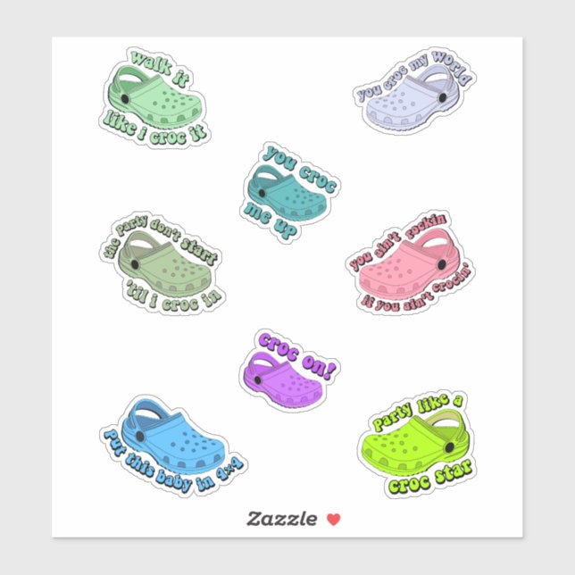 Sticker crocs cite drôle stickerspack (Feuille)