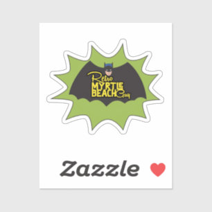 Sticker Croisé à capuche de Myrtle Beach Rétro
