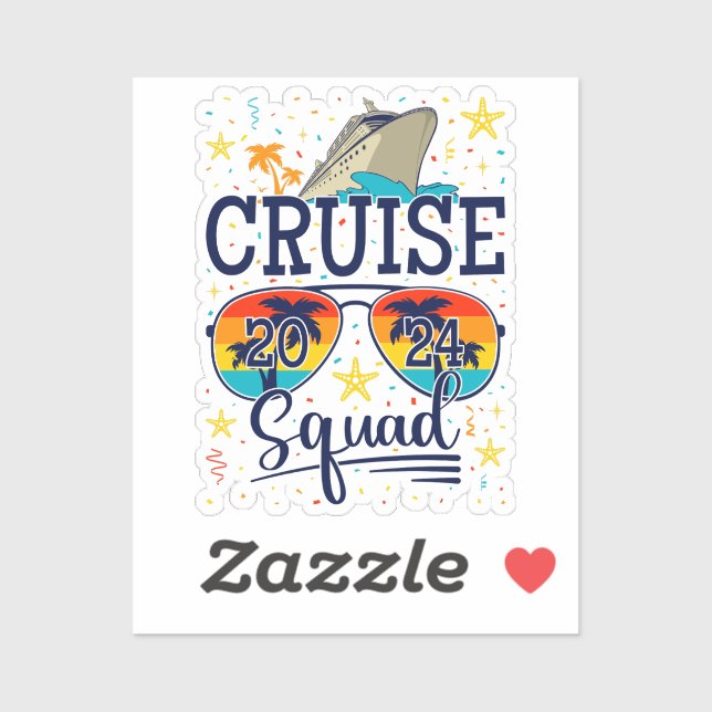 Sticker Croisière 2024 Croisière Vacances Vinyl (Feuille)