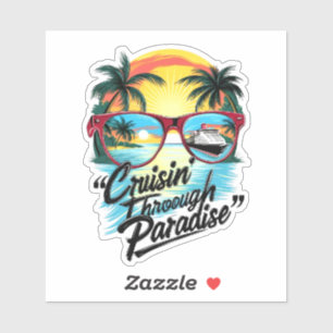 Sticker Croisine" à travers le paradis : Vibes d'évasion t
