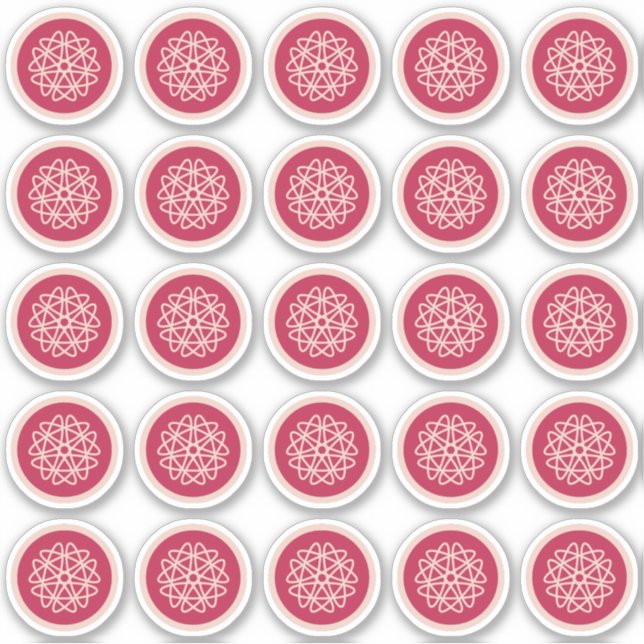 Sticker Croissance Nucléaire - magenta sur seigle. Autocol (Devant)