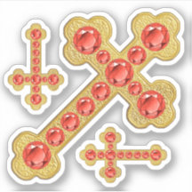 Croix avec 12 Faux Garnets - Contour
