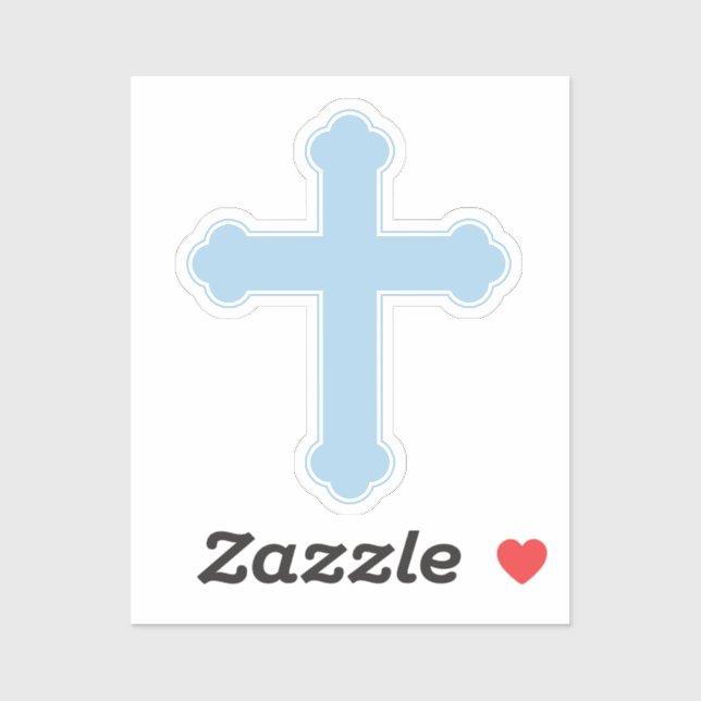Sticker Croix Bleue Élégante (Feuille)