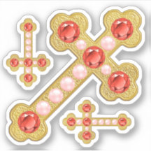 Croix bouclées avec Faux Garnets & Perles-Contour