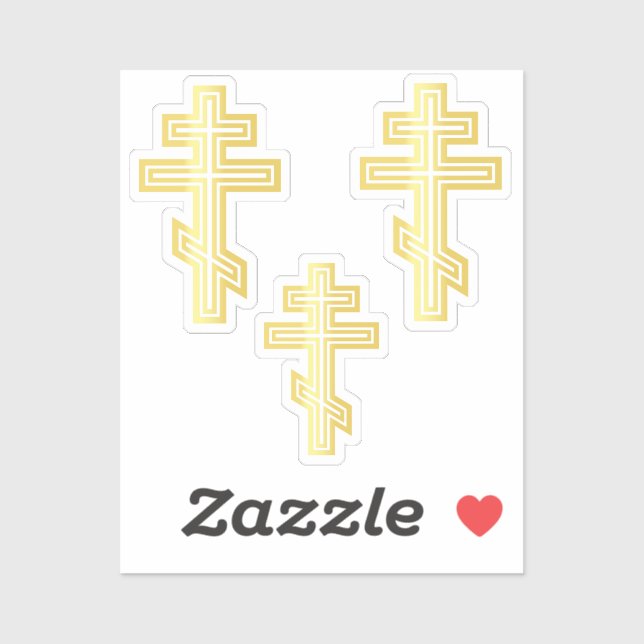 Sticker Croix chrétienne orthodoxe (Feuille)