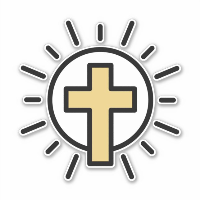 Sticker Croix chrétienne simple (Devant)