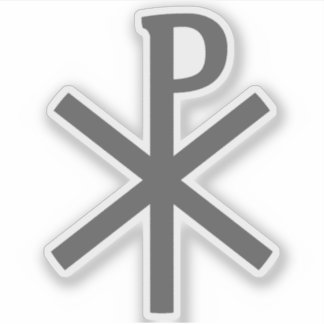 Sticker Croix de Chi-Rho (gris)