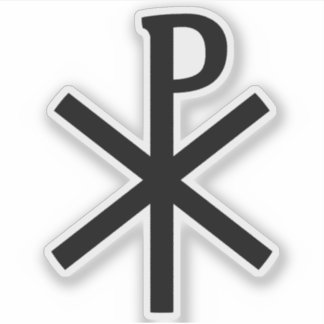 Sticker Croix de Chi-Rho (noir)