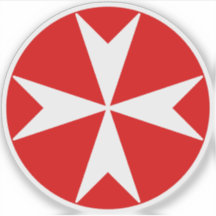 Croix de Malte v2 (blanc sur rouge)