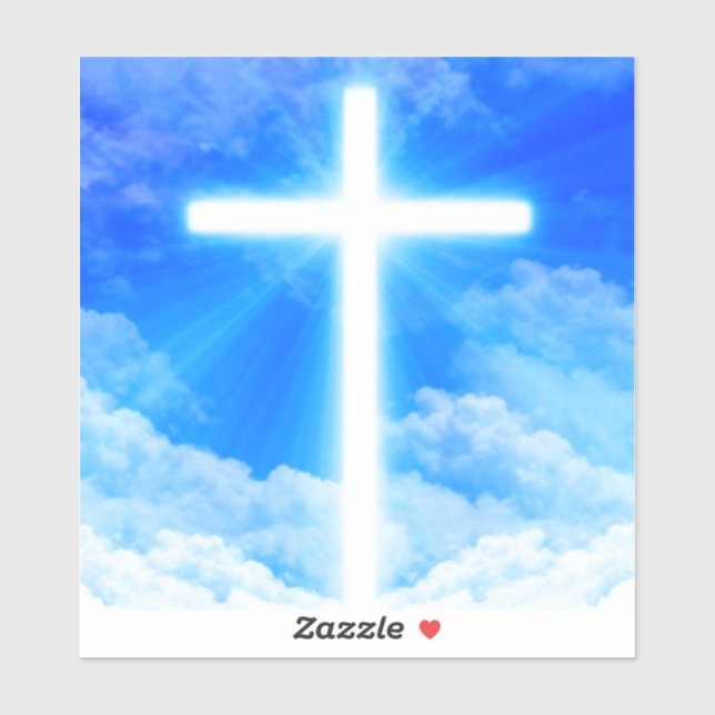 Sticker Cross of Light Jesus Christ Customizable Christian (Feuille)