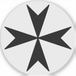 Sticker Cross Of Malta v2 (black on white)