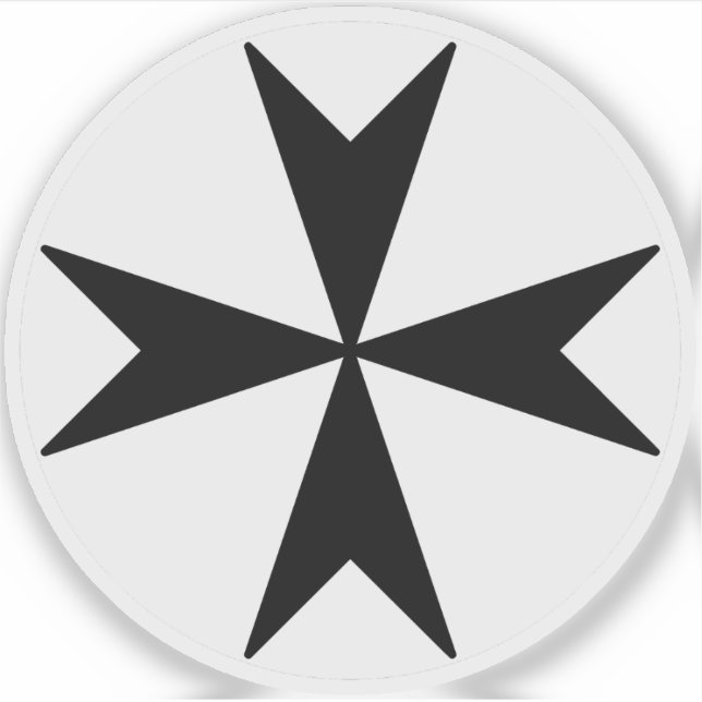 Sticker Cross Of Malta v2 (black on white) (Devant)