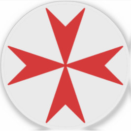Sticker Cross Of Malta v2 (red on white)