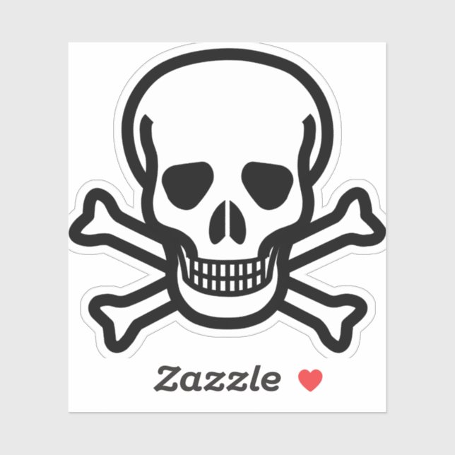 Sticker cross skull danger crossbonds (Feuille)