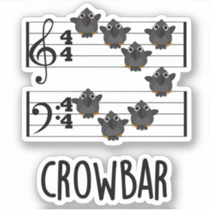 Sticker Crow Bar Musique Drôle Pun Oiseau