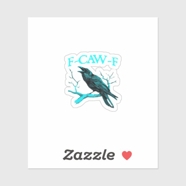Sticker Crow F-Caw-F Funny Bird Retro (Feuille)