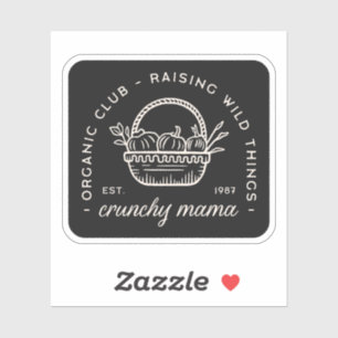 Sticker Crunchy maman bio maman club drôle citations noir