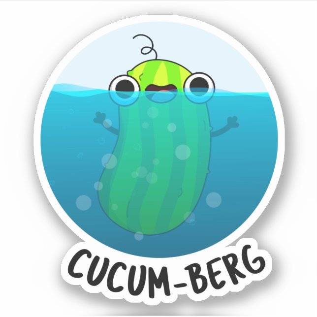 Sticker Cucum-berg Funny Concomber Pun (Devant)