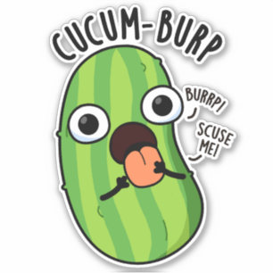 Sticker Cucum-burp Blague de Concombre Drôle