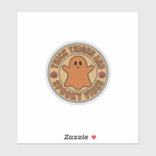 Sticker Cuisses Épaisses et Vibes Effrayantes Tee Ghost Ha