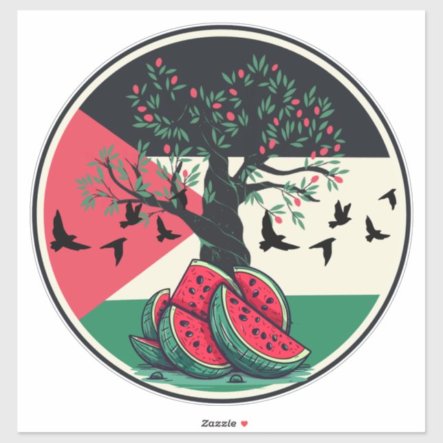 Sticker culture palestienne pastèque palestine olivier (Feuille)
