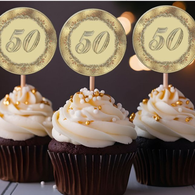 Sticker Cupcake 50e Anniversaire d'or (Créateur téléchargé)