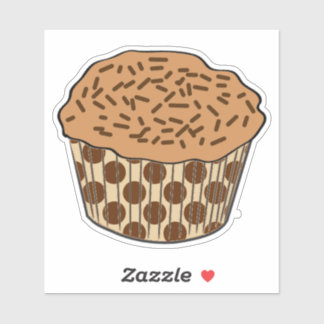 Sticker Cupcake caramel givré avec arroses