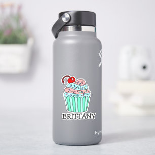 Sticker Cupcake et nom de dessin personnalisé