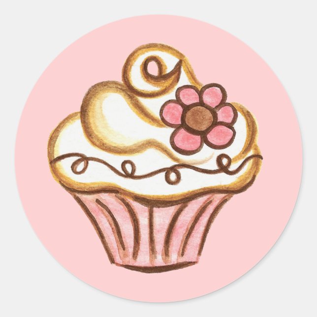 Sticker Cupcake Fleur (Devant)