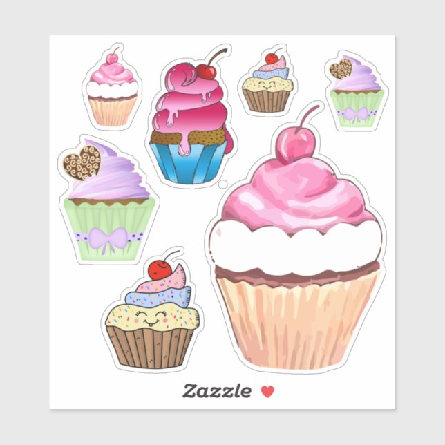 Sticker Cupcakes (Feuille)