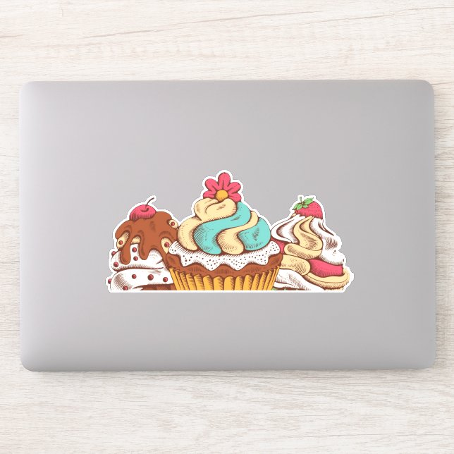 Sticker Cupcakes Style Rétro Sweet Dessert (Ordinateur)